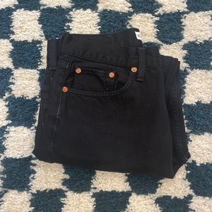Re/Done Black High-Rise Stove Pipe Jeans, 29